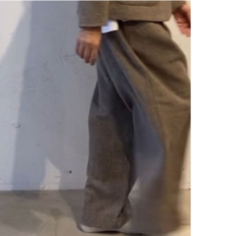 TISSU オリジナルウールへリンボン タックパンツ size3 クロへリンボン