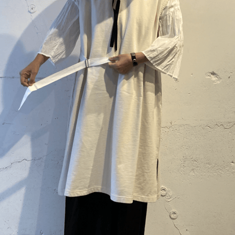 GALERIE TISSU エーゲ海オーガニック 裏毛ワンピース チャコール