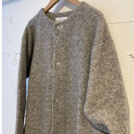 grin シープパイルボアスナップカーディガン TOPグレー