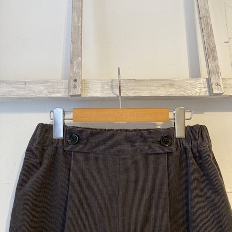GALERIE TISSU コーデュロイ イージーセーラーパンツ チャコール