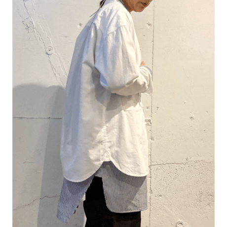 NATURAL LAUDRY セルヴィッチダンガリーシャツカーデガン シロ