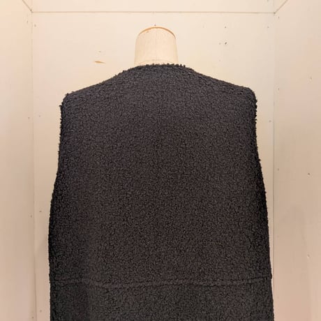【UNIVERSAL TISSU】ボアW/ZIPベスト　BLACK