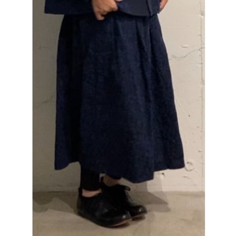 grin ｋｏｅｄａ刺繍タックスカート ネイビー