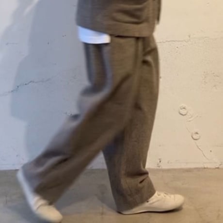 TISSU オリジナルウールへリンボン タックパンツ size3 ベージュへリンボン