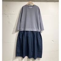 NATURAL LAUNDRY 度詰め天竺クレアワンピース フェードブルー