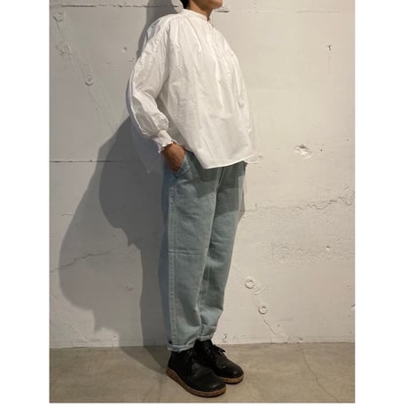 TISSU サフィランリネンデニム イージーテーパードパンツ size1 ブリーチ