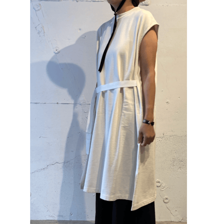 GALERIE TISSU エーゲ海オーガニック 裏毛ワンピース チャコール