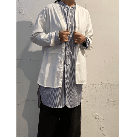 NATURAL LAUDRY セルヴィッチダンガリーシャツカーデガン シロ