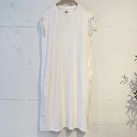 UNIVERSAL SEVEN USAコットン リネンコンボロングワンピース シロ