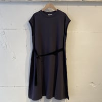 GALERIE TISSU エーゲ海オーガニック 裏毛ワンピース チャコール