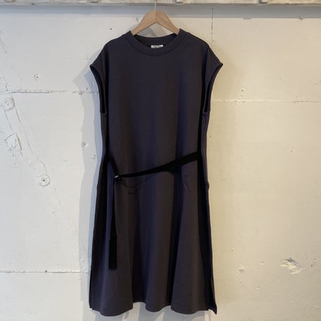 GALERIE TISSU エーゲ海オーガニック 裏毛ワンピース チャコール