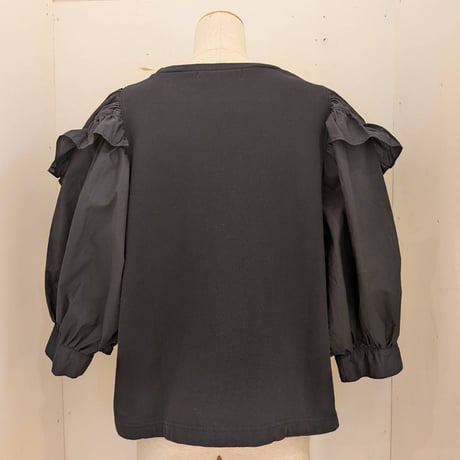 【UNIVERSAL TISSU】セントラル裏毛 タイプライターコンボ フリルプルオーバー