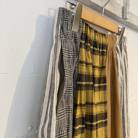 NATURAL LAUNDRY パネルスカート イエロー