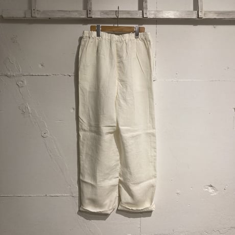 TISSU トリプルワッシャーリネン イージーテーパードパンツ size3 シロ