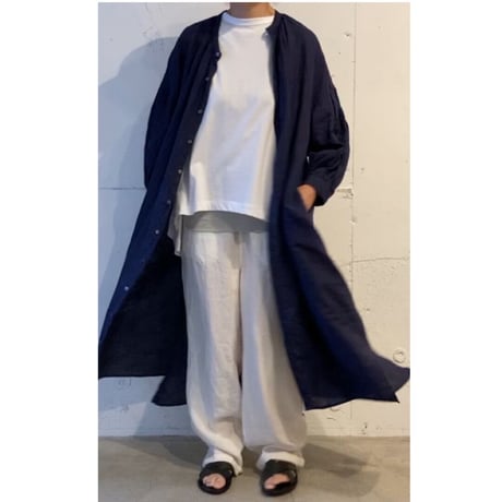 UNIVERSAL TISSU フレンチリネン シャツドレス オフ