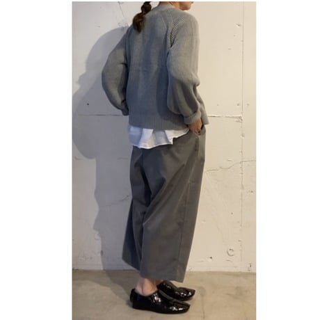 UNIVERSAL SEVEN コットンニット ショートカーデ TOPグレー