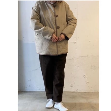 NATURAL LAUNDRY ボアリバーシブルジャケット　ベージュ×モカ