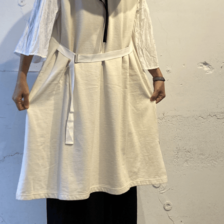 GALERIE TISSU エーゲ海オーガニック 裏毛ワンピース チャコール