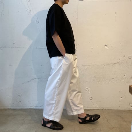 TISSU トリプルワッシャーリネン バックボタンシャツ クロ