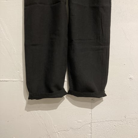 TISSU トリプルワッシャーリネン イージーテーパードパンツ size3 クロ