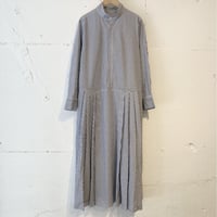 UNIVERSAL TISSU ホスピタル ロングスリーブワンピース ネイビーストライプ