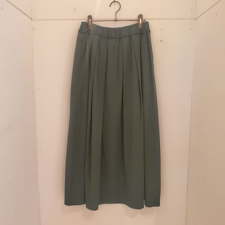【OUVERT】強撚ガスボイルビエラカットオフベルトスカート　GREEN