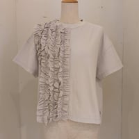 【UNIVERSAL TISSU】コットンクラシック天竺フリルTシャツ