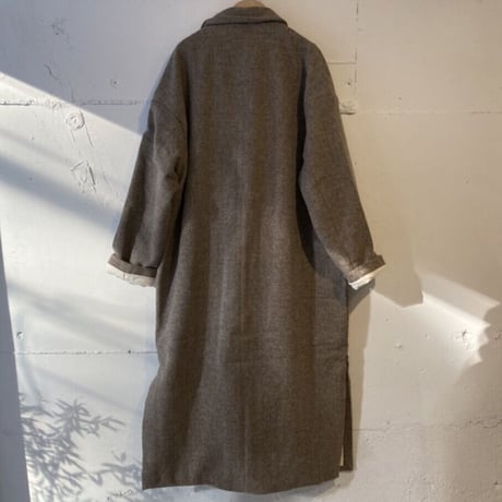 TISSU オリジナルウールへリンボン チェスターコート size3 ベージュへリンボン