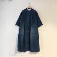 UNIVERSAL SEVEN リネンデニム コートドレス ブルーインディゴ