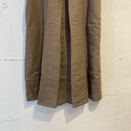 UNIVERSAL SEVEN USAコットン リネンコンボロングワンピース グレージュ