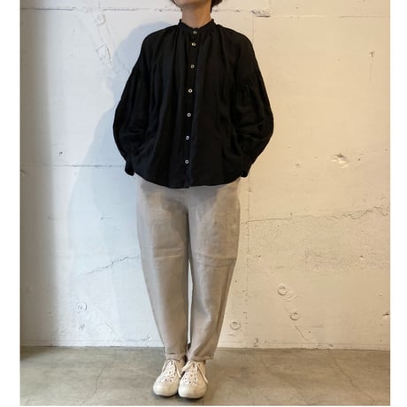 TISSU トリプルワッシャーリネン イージーテーパードパンツ size1 シロ