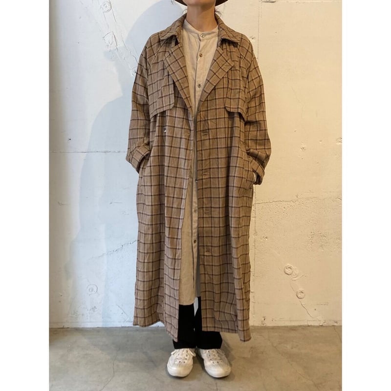 TISSU 先染めチェック ハイデンシティ エフォートレストレンチ