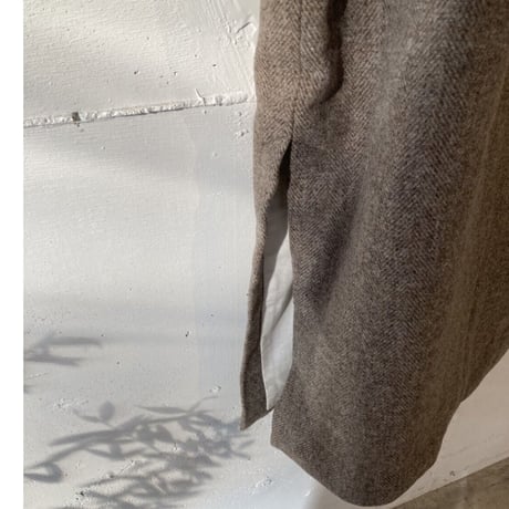 TISSU オリジナルウールへリンボン チェスターコート size3 ベージュへリンボン