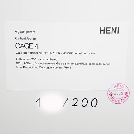 ゲルハルト・リヒター「CAGE 4」ジークレー