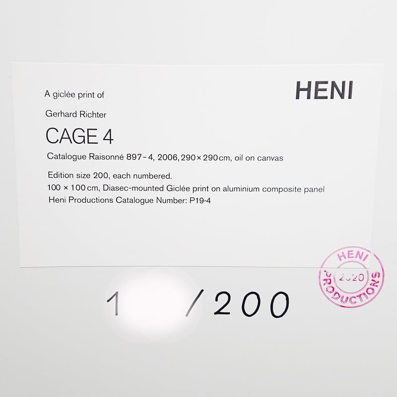 限定マット額装品/ゲルハルト・リヒター/Cage (4) 2006 限定マット額装品/ゲルハルト・リヒター/Cage (4) 2006 : az
