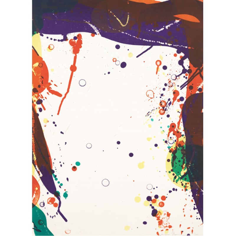 サム・フランシス、『輝く背後』、希少画集画、状態良好、新品木製額・ サム・フランシス、『輝く背後』、希少画集画、状態良好、新品木製額