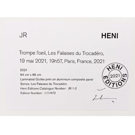 JR「Trompe l'oeil, Les Falaises du Trocadéro（1-2）」ジークレー