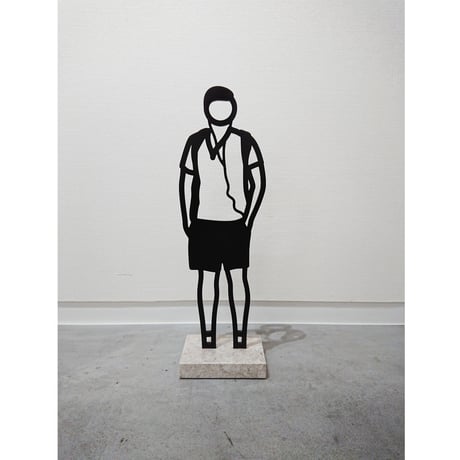 ジュリアン・オピー「Earphones」;「Boston  Statuettes」より　ブロンズ
