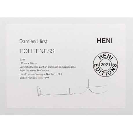 ダミアン・ハースト「Politeness」;「The Virtues」よりジークレー