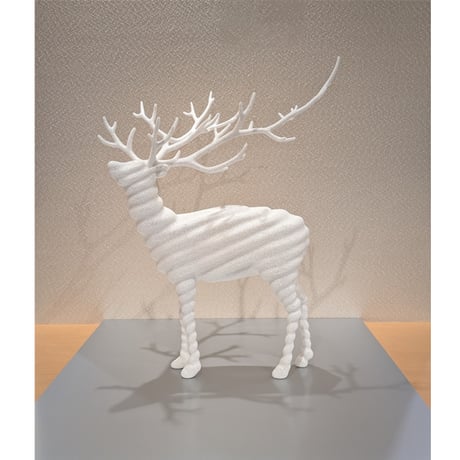 【在庫有・要問合作品】名和晃平「Particle - White Deer (MB)」ミックスドメディア
