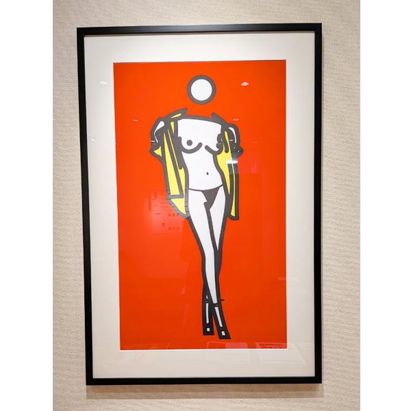 ジュリアン・オピー「Woman Taking Off Man's Shirt」スクリーンプリン