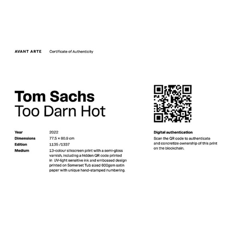 トム・サックス「Too Darn Hot」シルクスクリーン | BISENDO art