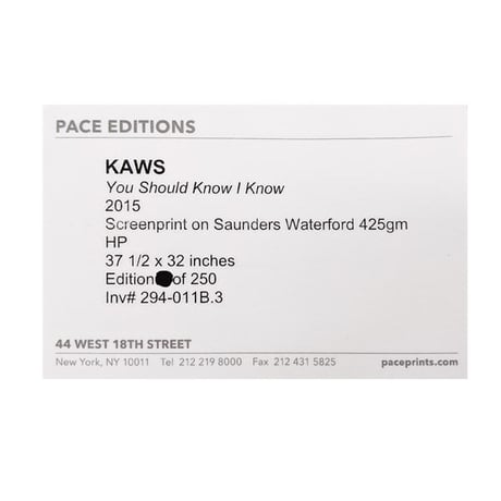 KAWS「You Should Know I Know」シルクスクリーン