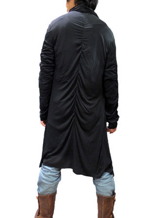 ヤスユキイシイ フード付ロングドレープカーディガン Yasuyuki Ishii（ヤスユキイシイ） ロング ドレープ カーデ メンズ