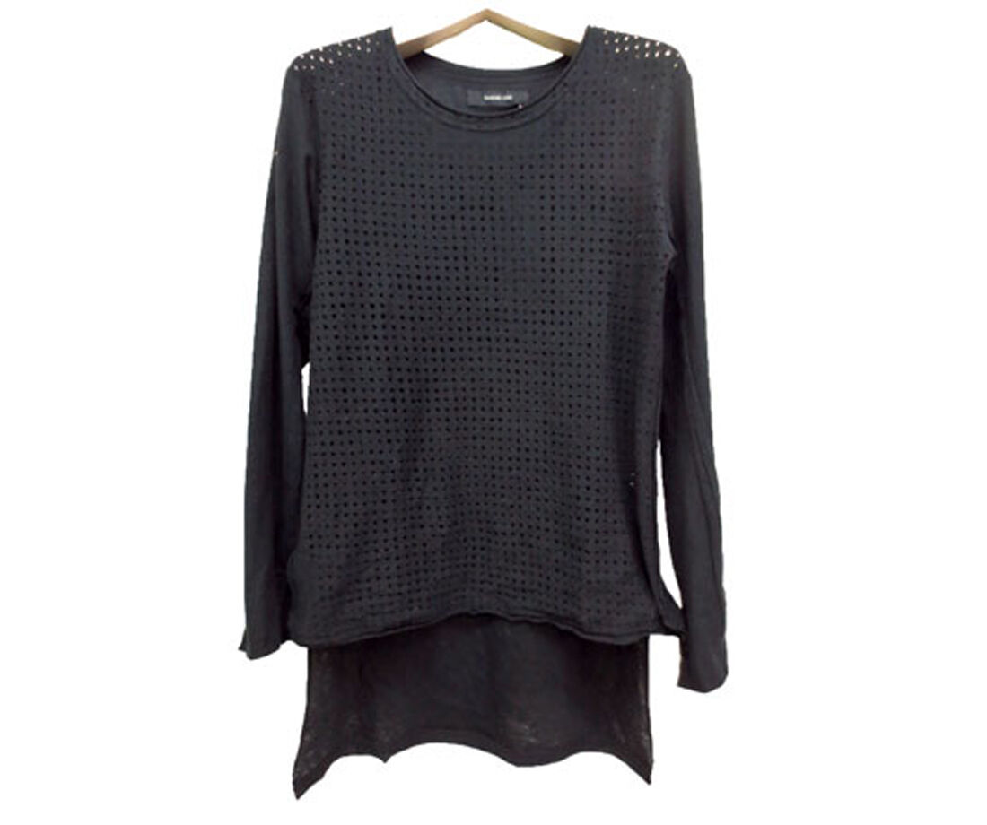 Yasuyuki Ishii(ヤスユキ イシイ) オパールドット ロンT ブラック 黒