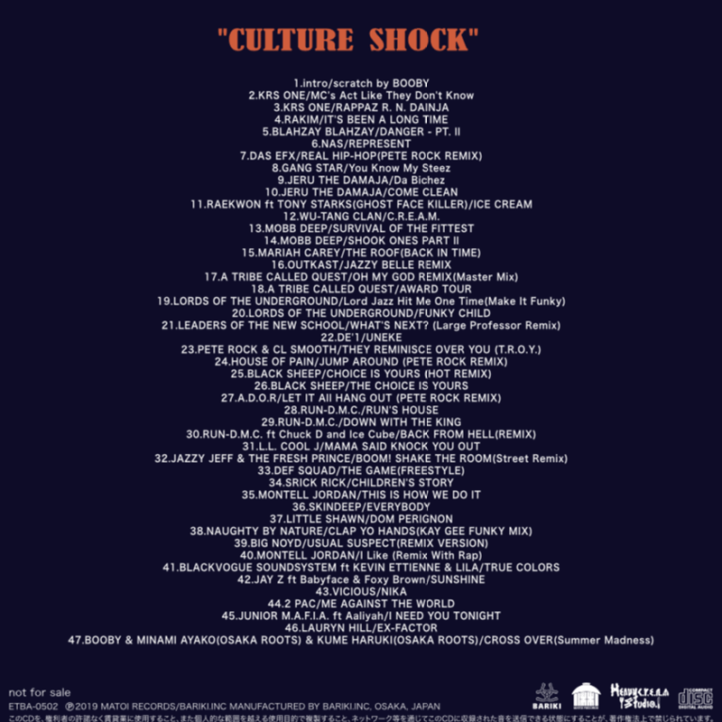 DJ BOOBY MIX-CD #02 [CULTURE SHOCK] | ET-KING P