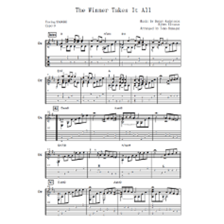 The Winner Takes It All-ABBA [Level B]  (Fingerstyle guitar)