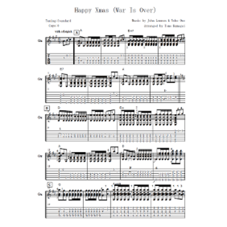 Happy Xmas war is over [Level C] (Flatpicking guitar solo)