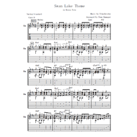 Swan Lake Theme Tchaikovsky-Bossa Nova- [Level D] (Fingerstyle guitar)