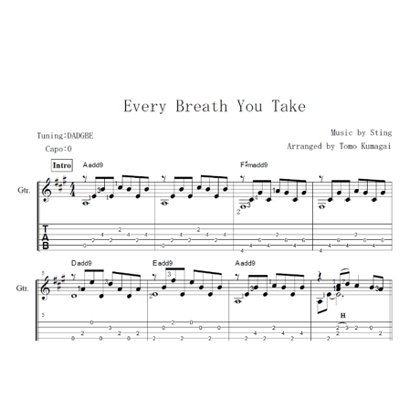 Every Breath You Take-The Police [Level C] (Fingerstyle guitar)